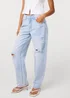 Pink Vanilla Blue Ripped Washed Barrel Jeans - 6 Image 2