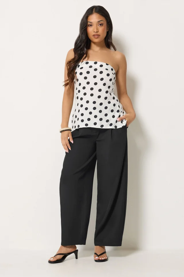 PixieGirl Petite Black Barrel Leg Trousers
