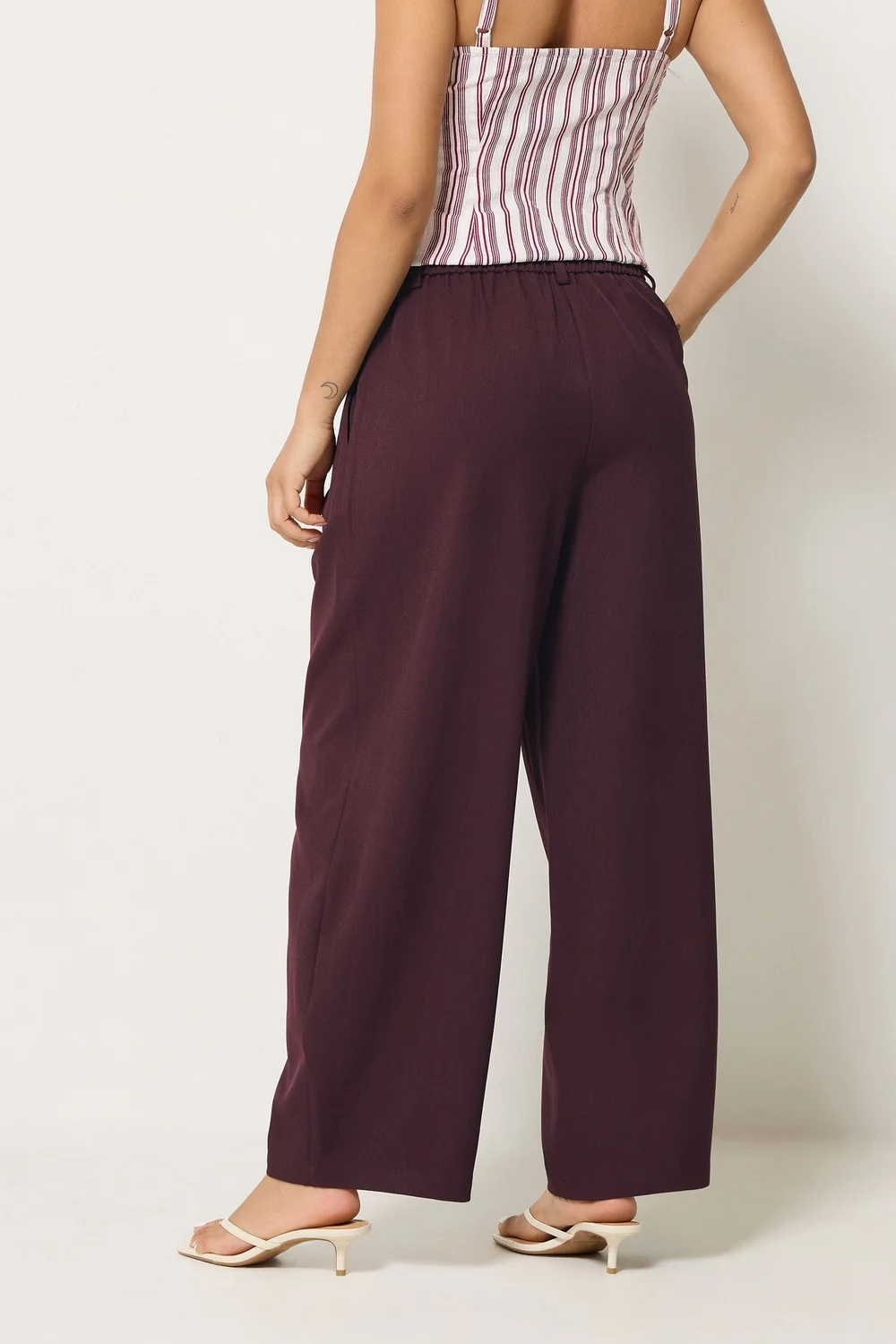 PixieGirl Petite Burgundy Red Barrel Leg Trousers - 16/L27 Image 4
