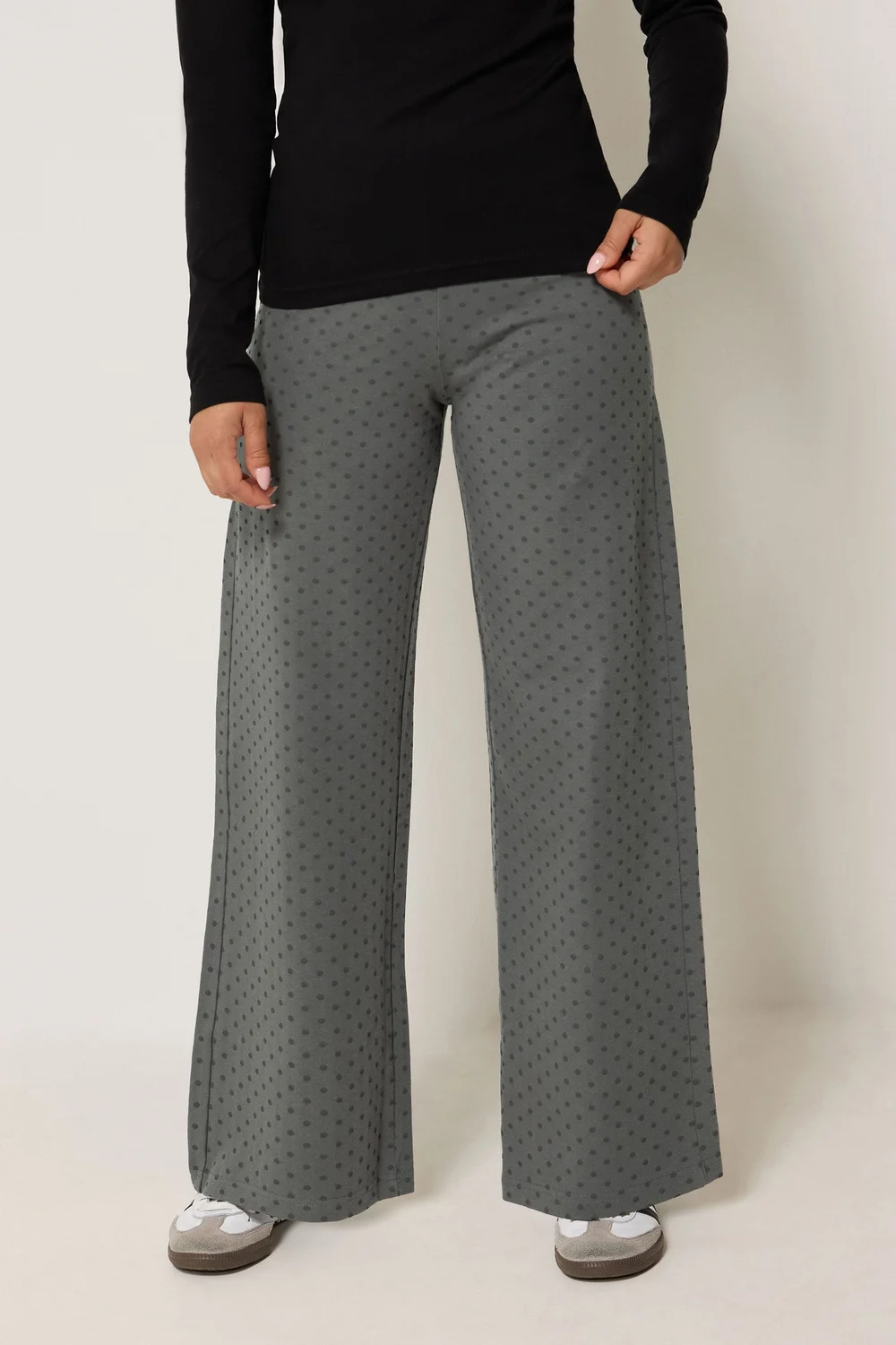 PixieGirl Petite Grey Polka Dot Wide Leg Yoga Pants - 18/l27 Image 2