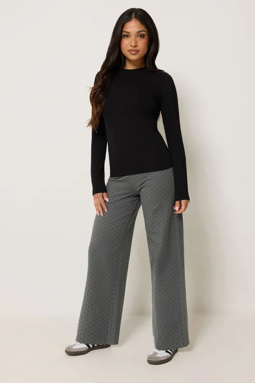 PixieGirl Petite Grey Polka Dot Wide Leg Yoga Pants - 18/l27 Image 1