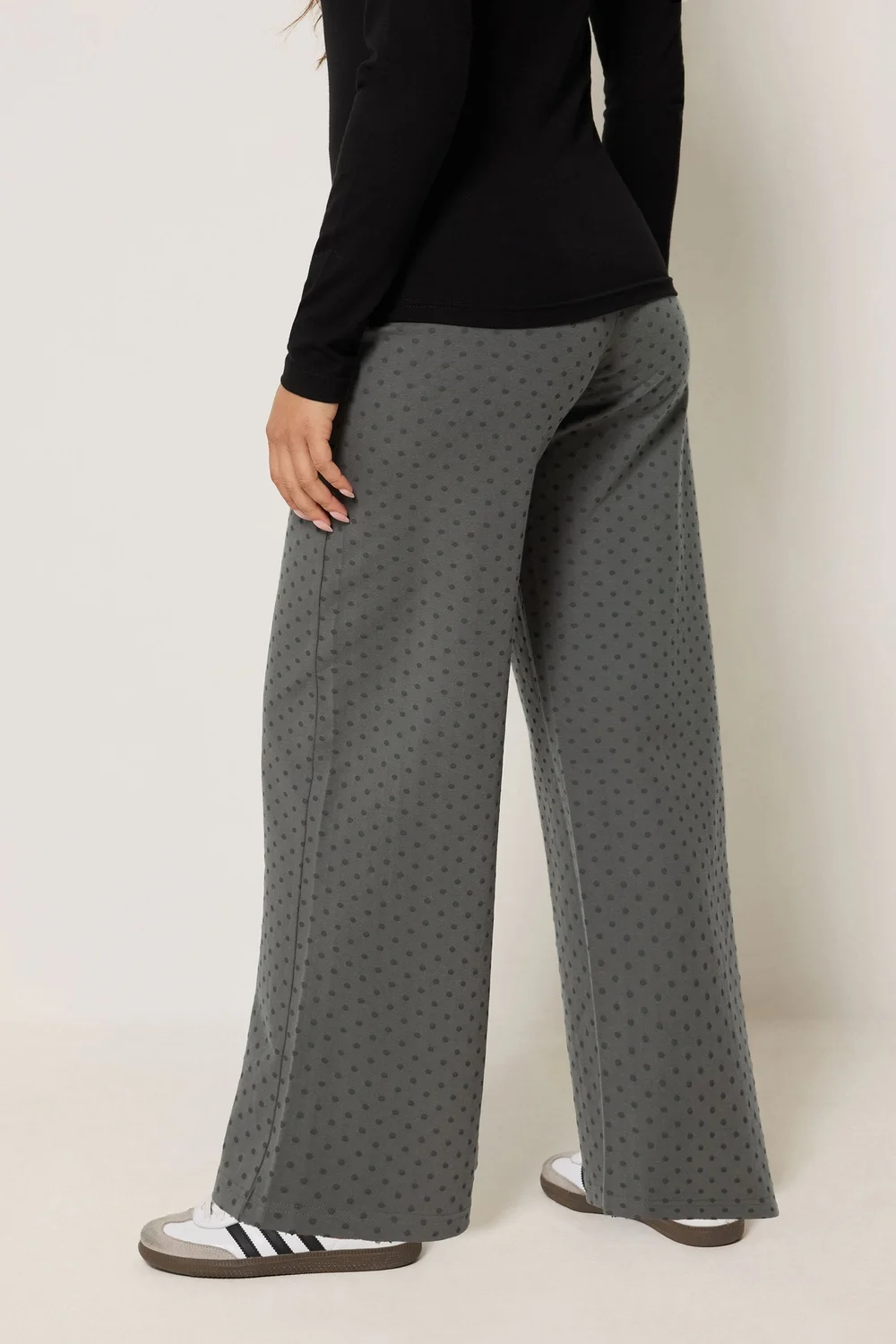 PixieGirl Petite Grey Polka Dot Wide Leg Yoga Pants - 18/l27 Image 3