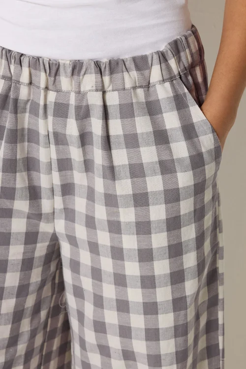 PixieGirl Petite Grey Gingham Wide Leg Trousers - 18/l27 Image 4