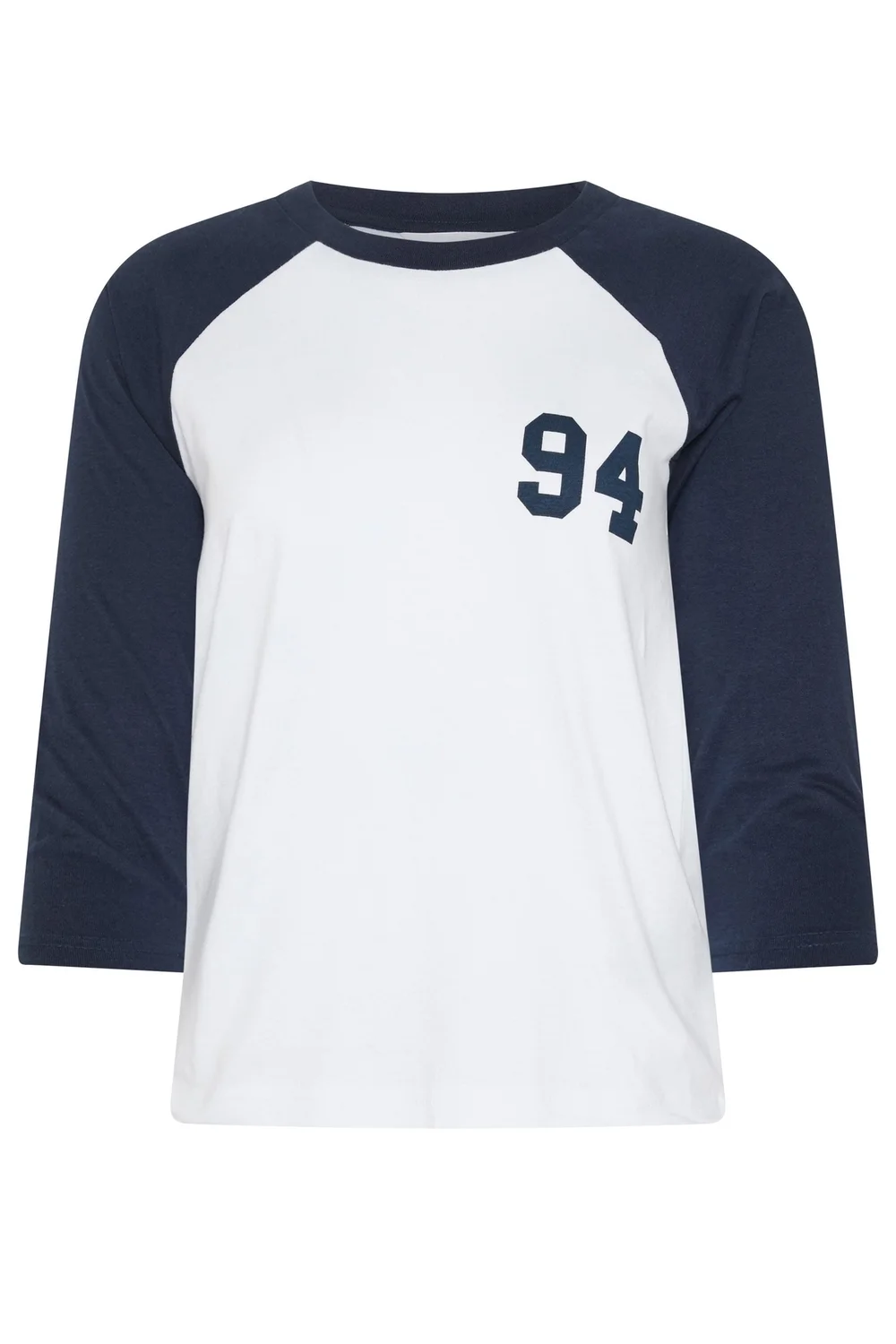 PixieGirl Petite Navy Blue '94' Slogan Cotton Raglan T-Shirt - 12 Image 5