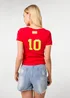 Pink Vanilla Red Spain Embellished Football T-Shirt - M/L Image 4