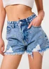 Pink Vanilla Blue Bow Embellished Denim Shorts - S Image 2