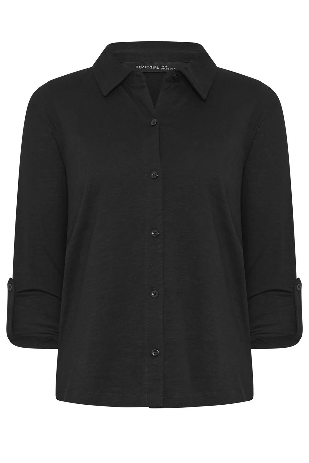 PixieGirl Petite Black Button Cotton Shirt - 10 Image 5