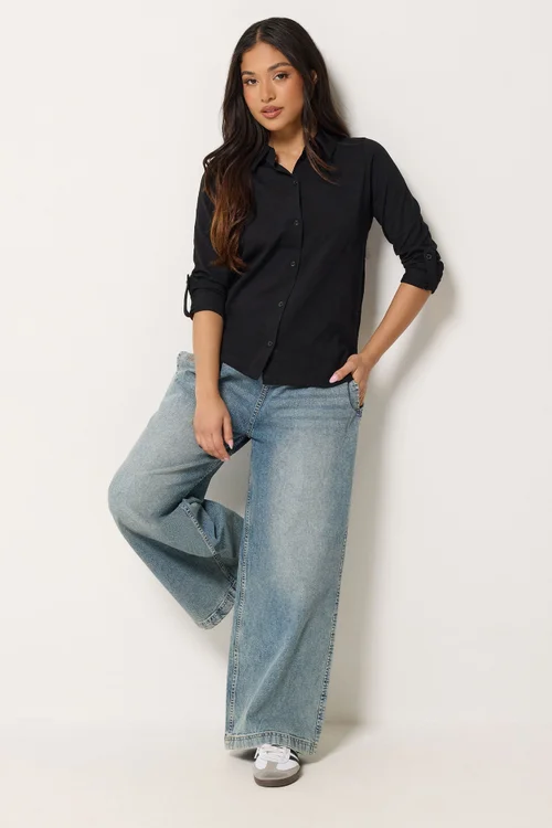 PixieGirl Petite Black Button Cotton Shirt - 10 Image 2