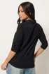 PixieGirl Petite Black Button Cotton Shirt - 10 Image 3