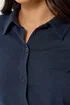 PixieGirl Petite Navy Blue Button Cotton Shirt - 10 Image 4