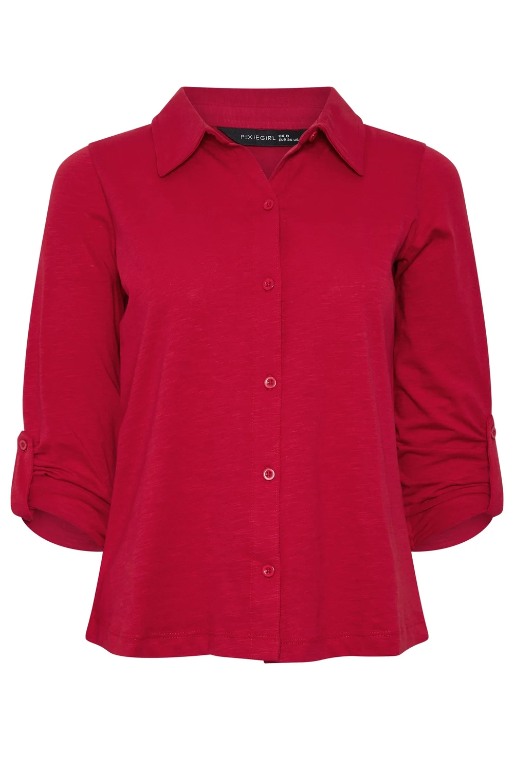 PixieGirl Petite Red Button Cotton Shirt - 8 Image 2