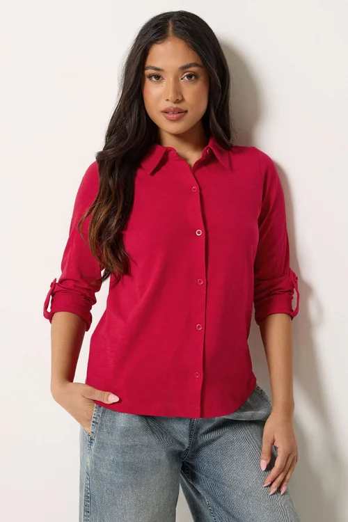 PixieGirl Petite Red Button Cotton Shirt - 8 Image 1