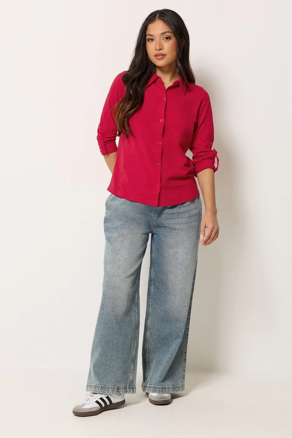 PixieGirl Petite Red Button Cotton Shirt - 8 Image 3