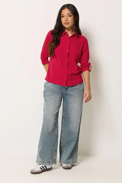 PixieGirl Petite Red Button Cotton Shirt - 8 Image 3