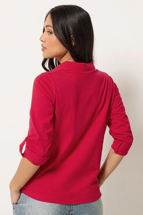 PixieGirl Petite Red Button Cotton Shirt - 8 Image 4