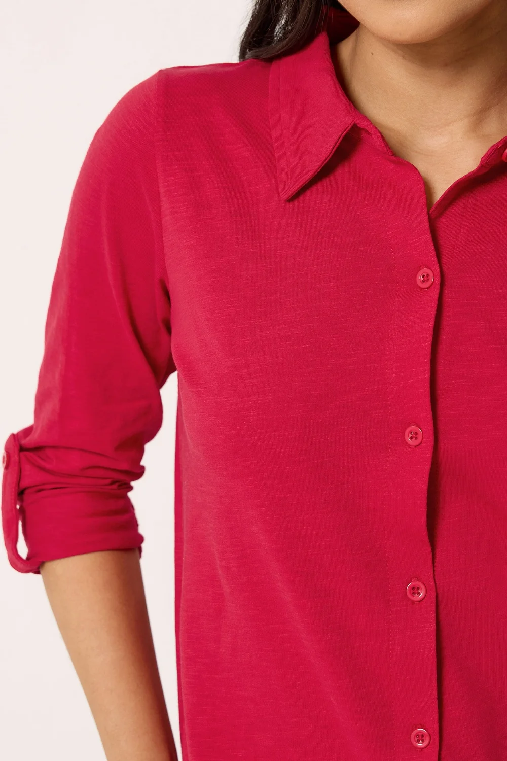 PixieGirl Petite Red Button Cotton Shirt - 8 Image 5