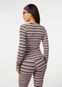 Pink Vanilla Ivory Stripe Crew Neck Top - M Image 4