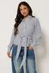 PixieGirl Petite Navy Blue Check Cotton Bandana Shirt - 14 Image 1