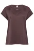 Yours Curve Brown Broderie Anglaise Grown On Sleeve T-Shirt - 38-40 Image 5