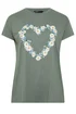 Yours Curve Green Daisy Heart T-Shirt - 30-32 Image 5