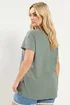 Yours Curve Green Daisy Heart T-Shirt - 30-32 Image 3
