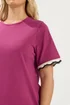 Yours Curve Dark Pink Metallic Crochet Trim T-Shirt - 16 Image 4