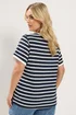 Yours Curve Navy Blue Stripe Ringer T-Shirt - 30-32 Image 3
