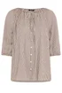 Yours Curve Brown Stripe Tie Front Top - 16 Image 5