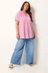 Yours Curve Pink Gingham Blouse - 26-28 Image 2