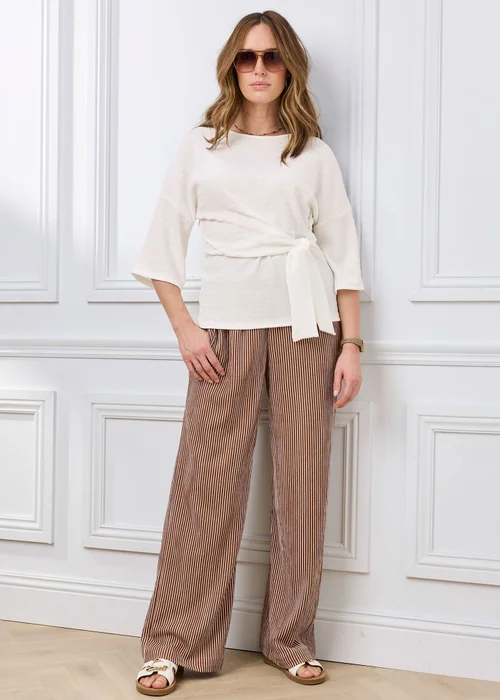 Cotton Traders Ecru Textured Jersey Top - 10 Image 1