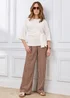 Cotton Traders Ecru Textured Jersey Top - 10 Image 1