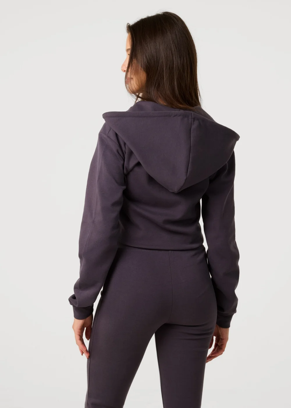 Pink Vanilla Grey Zip Up Cropped Hoodie - S Image 4