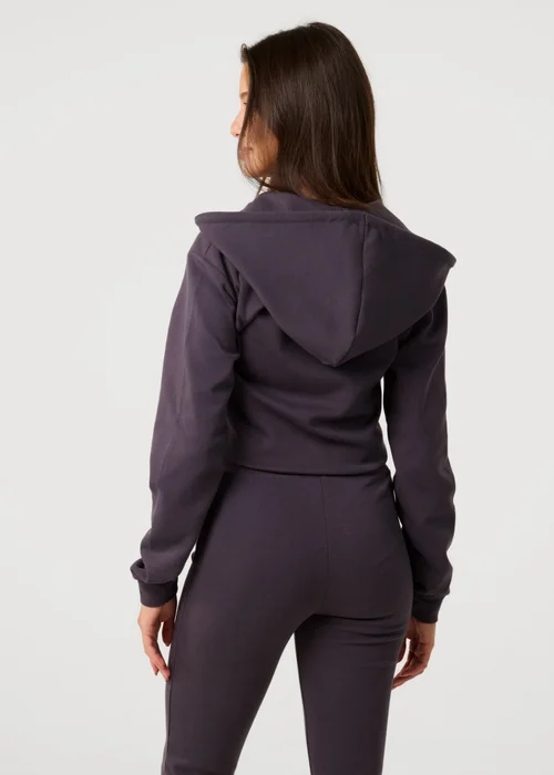 Pink Vanilla Grey Zip Up Cropped Hoodie - S Image 4