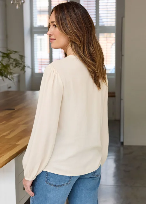 Cotton Traders Ecru Long Sleeve Broiderie Blouse - 16 Image 3
