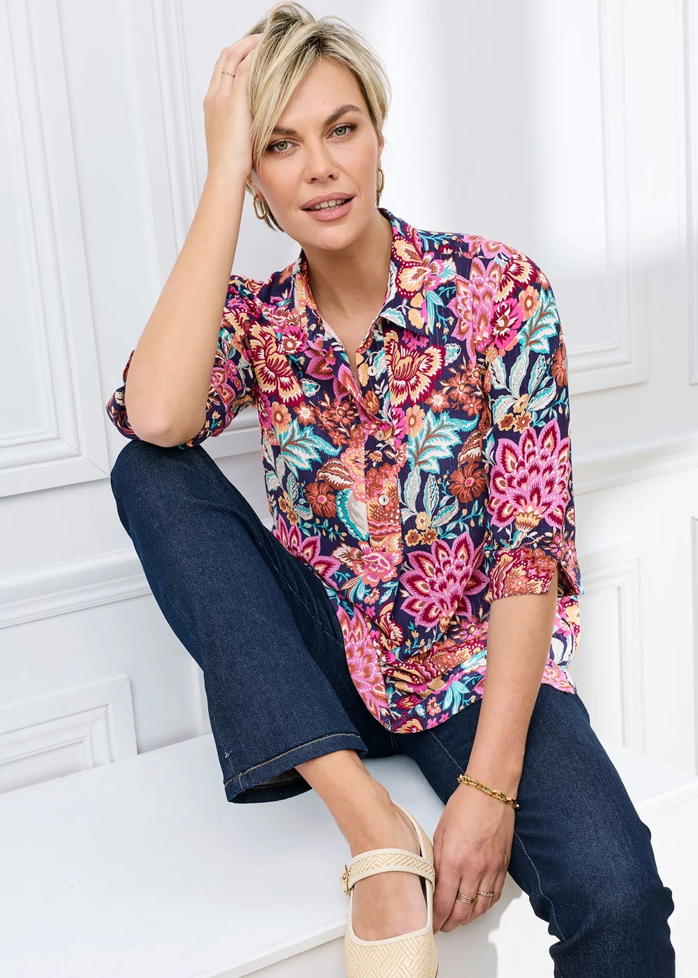 Cotton Traders Marine Print Tunic With Pockets - 10 Image 1