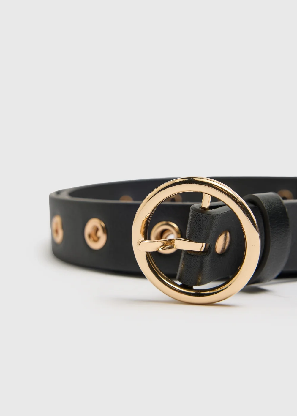Black Eyelet Fashion Belt - S Image 2