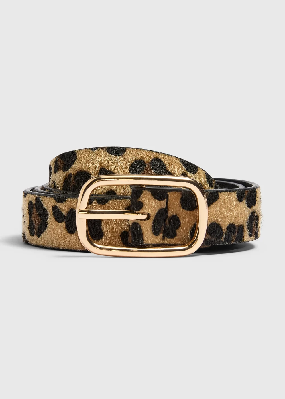 Brown Leopard Print Belt - S Image 1
