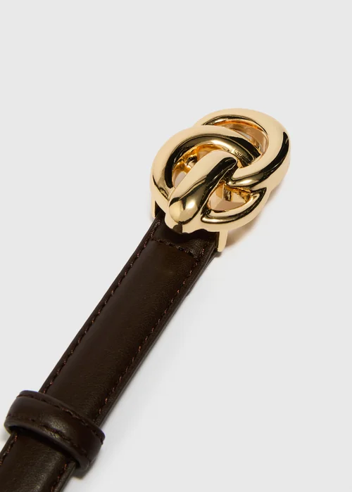 Brown Gold Buckle Interest Belt - S Image 2