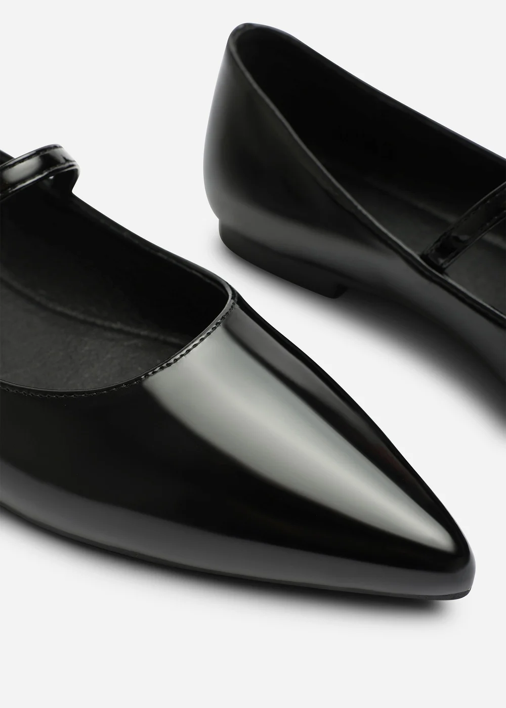 Where's That From Novalee Black Pointed Toe Mary Jane Front Strap Ballet Flats - 5 Image 5