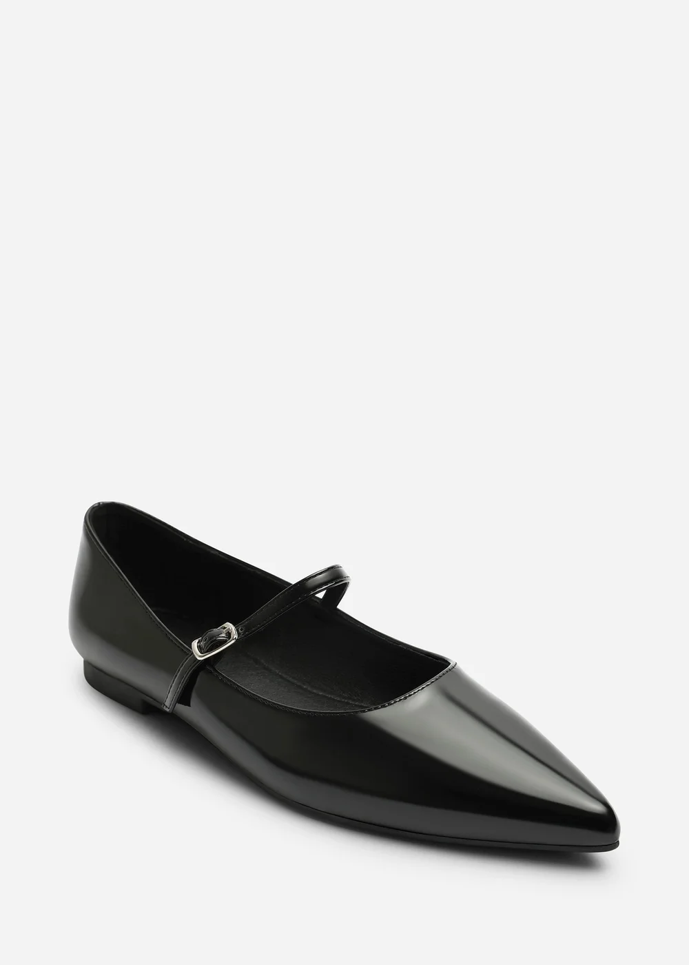 Where's That From Novalee Black Pointed Toe Mary Jane Front Strap Ballet Flats - 5 Image 3