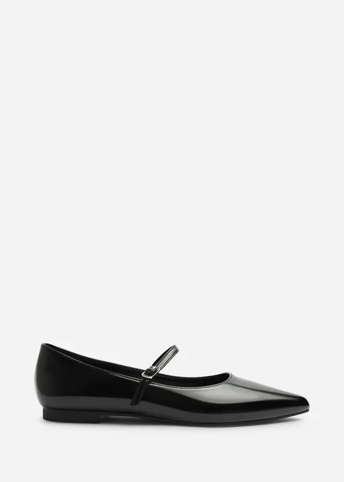 Where's That From Novalee Black Pointed Toe Mary Jane Front Strap Ballet Flats - 5 Image 1