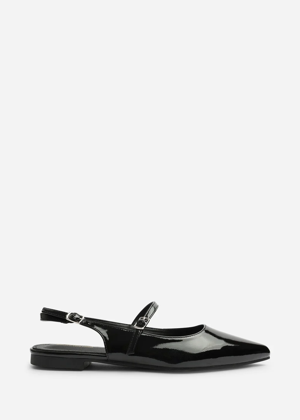 Where's That From Estrella Black Pointed Toe Mary Jane Open Back Ballet Flats - 4 Image 2