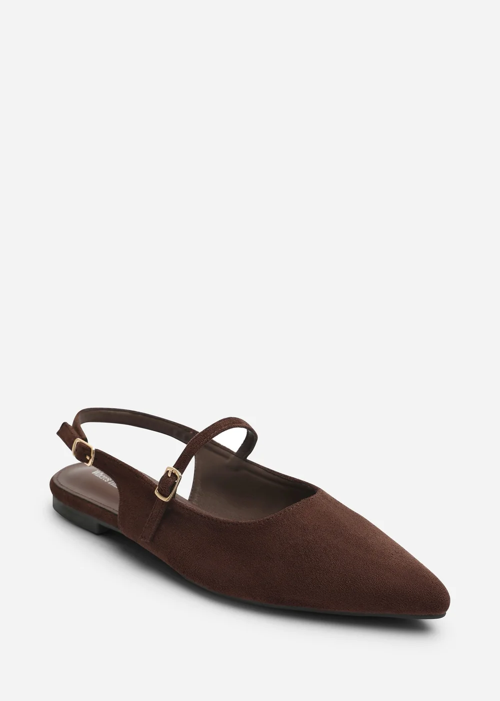Where's That From Estrella Dark Brown Pointed Toe Mary Jane Open Back Ballet Flats - Size 7 Image 3