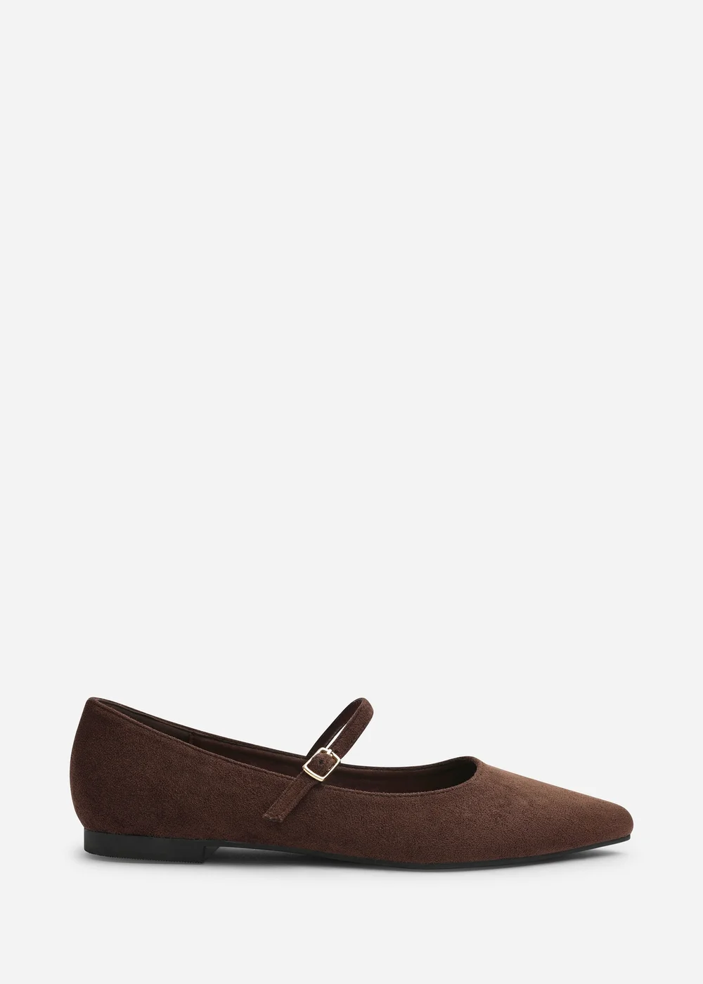 Where's That From Novalee Brown Wide Fit Pointed Toe Mary Jane Front Strap Ballet Flats - 5 Wide Image 2