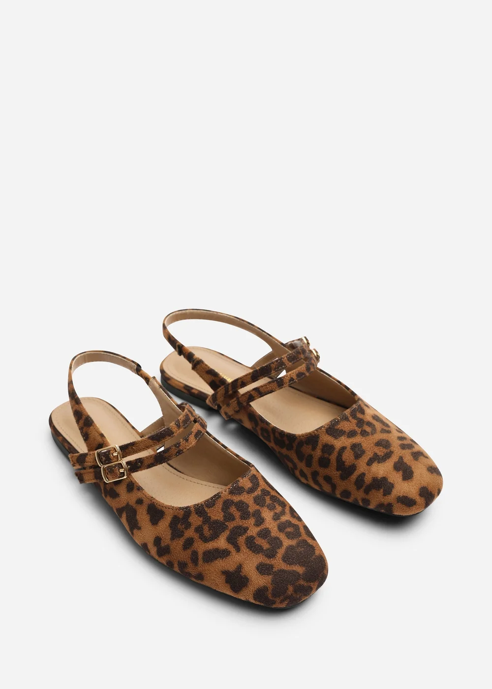 Where's That From Alena Leopard Double Strap Backless Mary Jane Flats - 5 Image 4