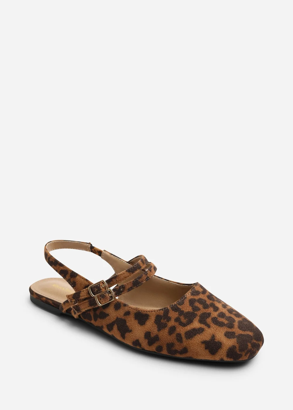 Where's That From Alena Leopard Double Strap Backless Mary Jane Flats - 5 Image 3
