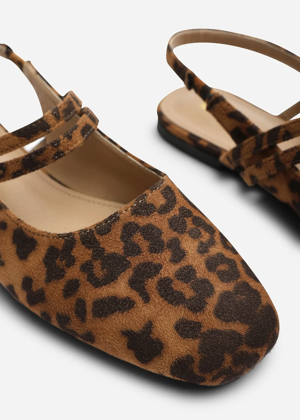 Where's That From Alena Leopard Double Strap Backless Mary Jane Flats - 5 Image 5