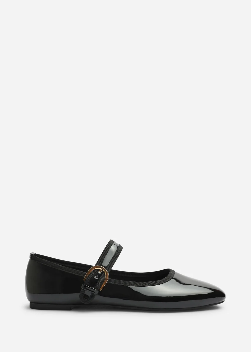 Where's That From Karsyn Black Wide Fit Mary Jane Ballet Flats With Buckle Detail - 4 Wide Image 1