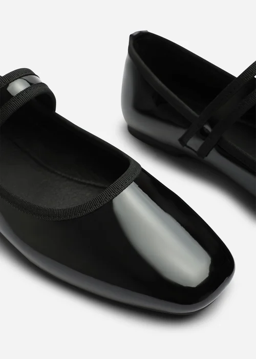 Where's That From Karsyn Black Wide Fit Mary Jane Ballet Flats With Buckle Detail - 4 Wide Image 5