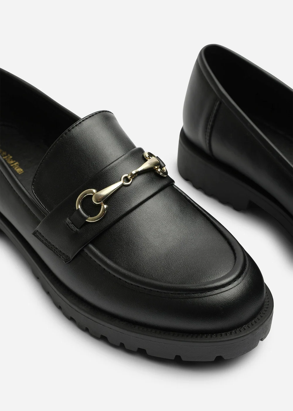 Where's That From Aadhya Black Chunky Snaffle Trim Detail Loafers - 7 Image 5